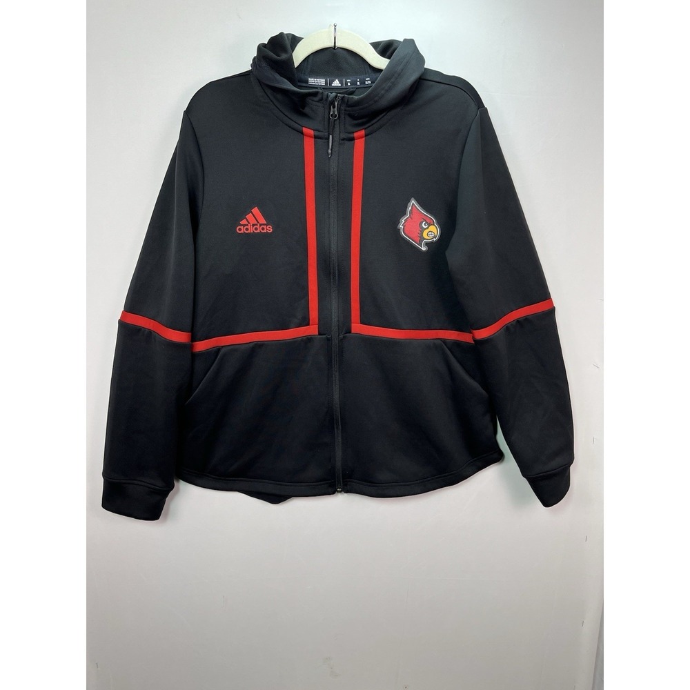 Adidas Louisville Cardinals AEROREADY Full Zip Hoodie Jacket Black‎ Women's XL